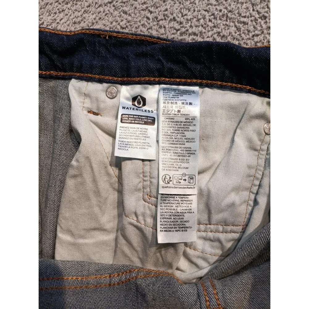 Levi's Men's W34 L30 Dark Wash Straight Leg Blue Denim Jeans